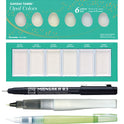 ZIG Special Illustration Set GANSAI TAMBI Opal 6 colors Micron Pen 03, BRUSH2O Medium & Wink of Stella Brush Glitter for Manga Drawing Lettering & Calligraphy Professional Artist Quality Made in Japan