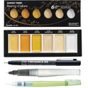 ZIG Special Illustration Set GANSAI TAMBI Starry 6colors Micron Pen 08,BRUSH2O Medium & Wink of Stella Brush Glitter for Manga Drawing Lettering & Calligraphy Professional Artist Quality Made in Japan