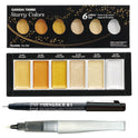 Zig Special Illustration Set [GANSAI TAMBI Starry 6 colors set] Micron Pen 01 & Wink of Stella Brush Glitter Clear for Manga Drawing Lettering & Calligraphy Professional Artist Quality Made in Japan