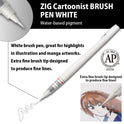 ZIG KURETAKE INKTOBER Special set, WHITE PEN 3 pcs SET, for Manga Drawing, Lettering and Calligraphy Made in Japan