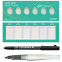 Zig Special Illustration Set [GANSAI TAMBI Opal 6 colors set] Micron Pen 01 & Wink of Stella Brush Glitter Clear for Manga Drawing Lettering & Calligraphy Professional Artist Quality Made in Japan
