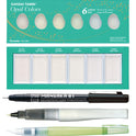 ZIG Special Illustration Set GANSAI TAMBI Opal 6 colors Micron Pen 01, BRUSH2O Medium & Wink of Stella Brush Glitter for Manga Drawing Lettering & Calligraphy Professional Artist Quality Made in Japan