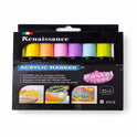 Renaissance Acrylic Marker Set – 8 Pastel Colours | Artist-Quality Opaque Paint Markers with Medium Nib | Waterproof, Permanent Acrylic Ink for Art, DIY, Craft, Rock Painting & Mixed Media