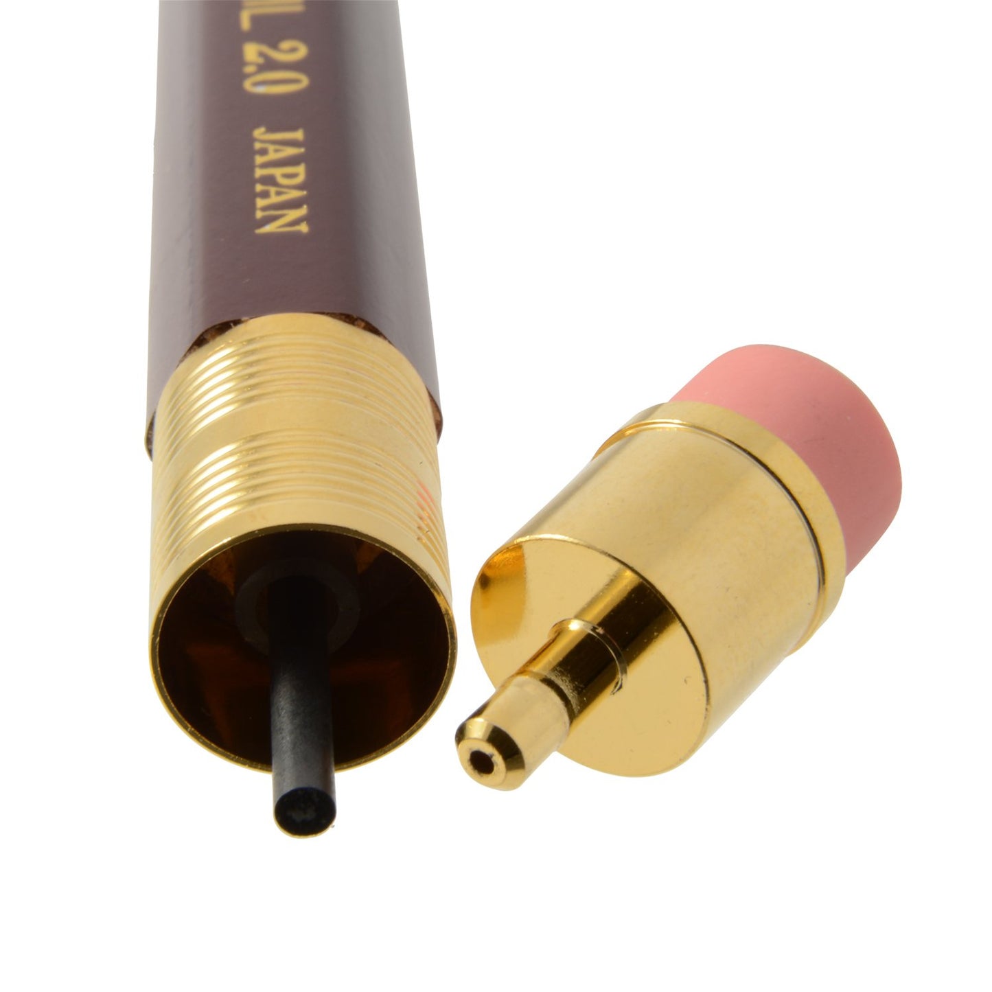 OHTO Mechanical Pencil Wood Sharp with Eraser 2.0, 2.0mm, (APS-680E) Made in Japan (Wine Red)