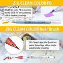 Kuretake ZIG HISTORIC ART COLLECTION WATERCOLOR W/V.VAN GOGH ZIG SPECIAL SET, 4 CLEAN COLOR FB Brush pens and 3 bristle brush pens