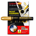 Mirror Paint Marker Gold | Pack of 6 | 4.5mm Bullet Tip | High Gloss Liquid Chromium Metallic Paint Marker | Waterproof for Metal, Ceramic, Glass, Plastic & DIY Crafts. Made in Malaysia