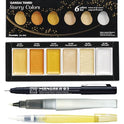 ZIG Special Illustration Set GANSAI TAMBI Starry 6colors Micron Pen 03,BRUSH2O Detailer,Wink of Stella Brush Glitter for Manga Drawing Lettering & Calligraphy Professional Artist Quality Made in Japan.