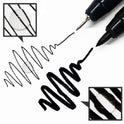 Zig Kuretake CARTOONIST MANGAKA Black 5 set, 005,01,03,05,& fine brush pen for art, illustration, lettering, graphic designers, urban artists, paper crafters, AP-Certificated, Made in Japan