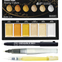 ZIG Special Illustration Set GANSAI TAMBI Starry 6colors Micron Pen003,BRUSH2O Detailer,Wink of Stella Brush Glitter for Manga Drawing Lettering & Calligraphy Professional Artist Quality Made in Japan