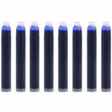 MELLO Universal Standard Fountain Pen Ink Cartridges – Blue Ink | Pack of 8 | Fountain Pen Ink Refill | Smooth Writing Ink Cartridges for Journal, School & Office Use | Standard International Size.