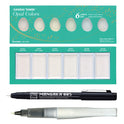 Zig Special Illustration Set [GANSAI TAMBI Opal 6 colors set] Micron Pen 005 & Wink of Stella Brush Glitter Clear for Manga Drawing Lettering & Calligraphy Professional Artist Quality Made in Japan