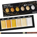 ZIG KURETAKE GANSAI TAMBI STARRY COLORS 6 COLORS SET CARTOONIST MENSO BRUSH Medium NATURAL HAIR