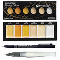 Zig Special Illustration Set [GANSAI TAMBI Starry 6 colors set] Micron Pen 03 & Wink of Stella Brush Glitter Clear for Manga Drawing Lettering & Calligraphy Professional Artist Quality Made in Japan