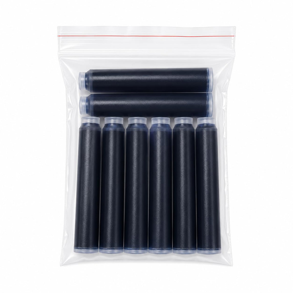 MELLO Universal Standard Fountain Pen Ink Cartridges – Blue Ink | Pack of 8 | Fountain Pen Ink Refill | Smooth Writing Ink Cartridges for Journal, School & Office Use | Standard International Size.