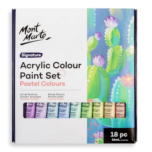 Mont Marte Acrylic Colour Pastel Colours 18pc x 36ml