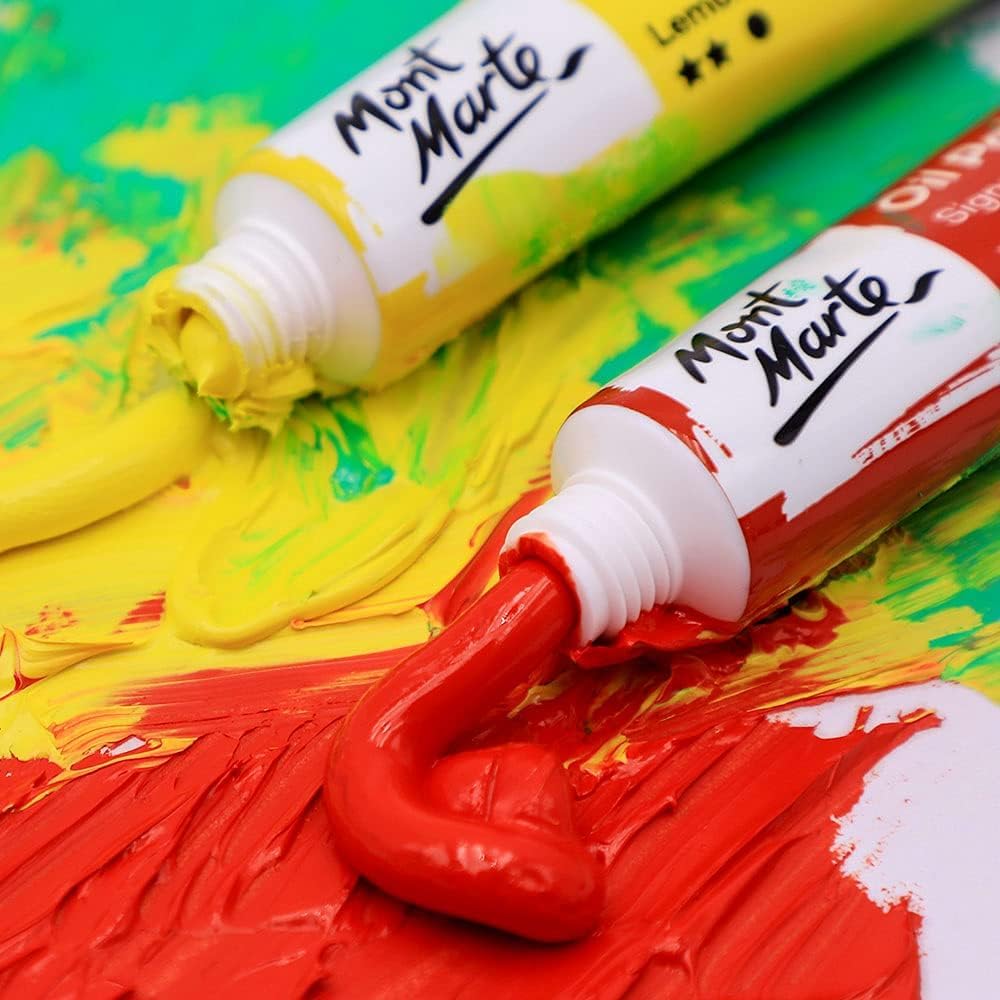 Mont Marte Oil Paints for Painting - 24 Pieces in 12 ml Tubes, Multicolor