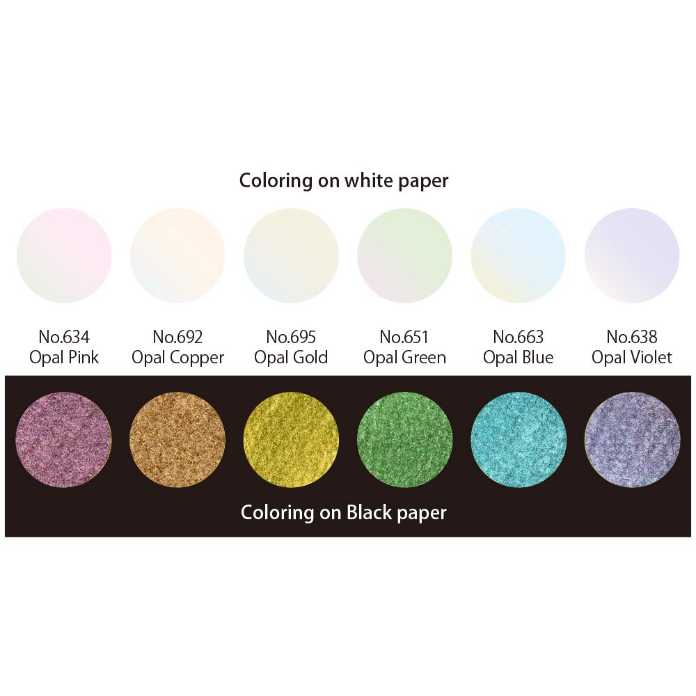 Zig KURETAKE GANSAI TAMBI Opal Colors 6 colors set WATERCOLOR SYSTEM BRUSH2O Medium COMBO SET