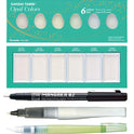 ZIG Special Illustration Set GANSAI TAMBI Opal 6 colors Micron Pen 02, BRUSH2O Medium & Wink of Stella Brush Glitter for Manga Drawing Lettering & Calligraphy Professional Artist Quality Made in Japan