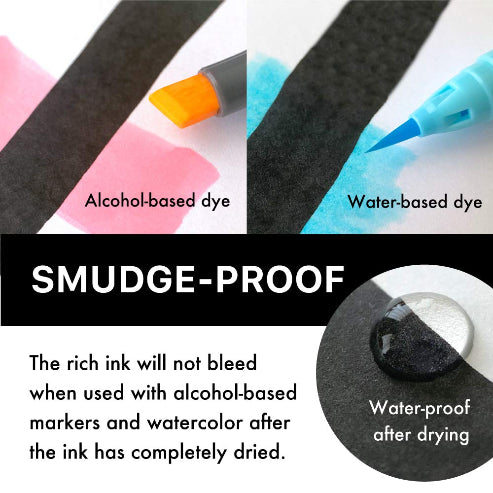 ZIG Cartoonist Special Black Ink 60ml | Water-Based Pigment Ink for Dip Pens and Brushes