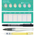 ZIG Special Illustration Set GANSAI TAMBI Opal 6colors Micron Pen 003, BRUSH2O Detailer,Wink of Stella Brush Glitter for Manga Drawing Lettering & Calligraphy Professional Artist Quality Made in Japan