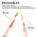 Zig BRUSHABLES 24 COLOURS set,MS-7700/24V CALLIGRAPHY MARKER PEN, Twin brush tips,Waterproof when dry, No mess,Photo-Safe,Acid Free,Lightfast,Odourless,Xylene Freeing,Archival Quality,Made in Japan