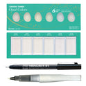 Zig Special Illustration Set [GANSAI TAMBI Opal 6 colors set] Micron Pen 05 & Wink of Stella Brush Glitter Clear for Manga Drawing Lettering & Calligraphy Professional Artist Quality Made in Japan