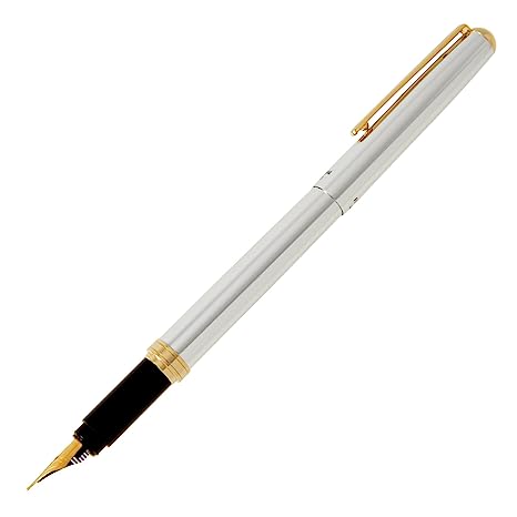 OHTO F-Lapa Fountain pen Silver Body For Signature Calligraphy,Consistent Smooth Flow Smooth Elegant Writing with Fine Nib and Ink Converters Beautiful Box Packing Professional quality, Made in Japan