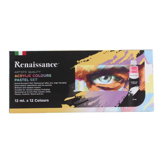 Renaissance Acrylic Color Pastel Set 12 Colors 12ml