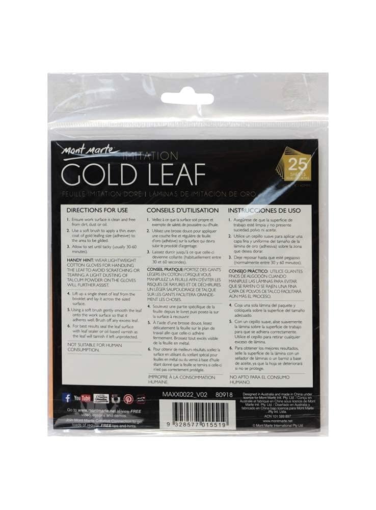 Mont Marte Imitation Silver Gold - 25 Sheets (Gold)