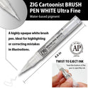 ZIG KURETAKE INKTOBER Special set, WHITE PEN 3 pcs SET, for Manga Drawing, Lettering and Calligraphy Made in Japan