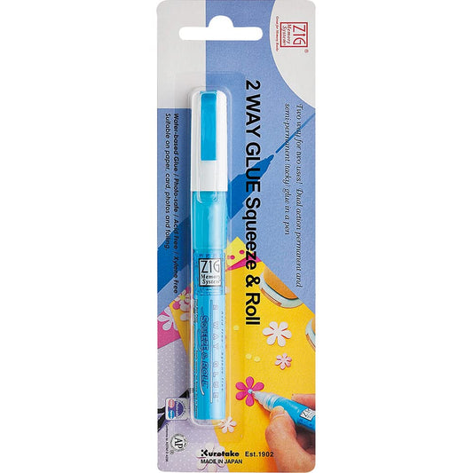 ZIG MEMORY SYSTEM 2 WAY GLUE Blister Pack Squeeze & Roll 1 Pen TIP SIZE-2MM [MSB-20M]