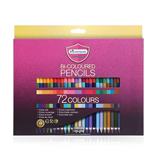Master Art Premier Colored Pencils, Soft Core,Colouring Pencils Set 72-Count Core for Adult Colouring Books, Doodling, Sketching, Drawing, Art Supplies Made In Thailand