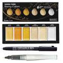 Zig Special Illustration Set [GANSAI TAMBI Starry 6 colors set] Micron Pen 005 & Wink of Stella Brush Glitter Clear for Manga Drawing Lettering & Calligraphy Professional Artist Quality Made in Japan