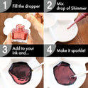 Zig Kuretake Ink-Cafe Drop of Shimmer, Glitter Paste Ink, Add a Pearly or Glitter-Like Sparkle to Your Ink Professional-Quality for Artists and Crafters, Ap-Certified, for Adult, Made in Japan