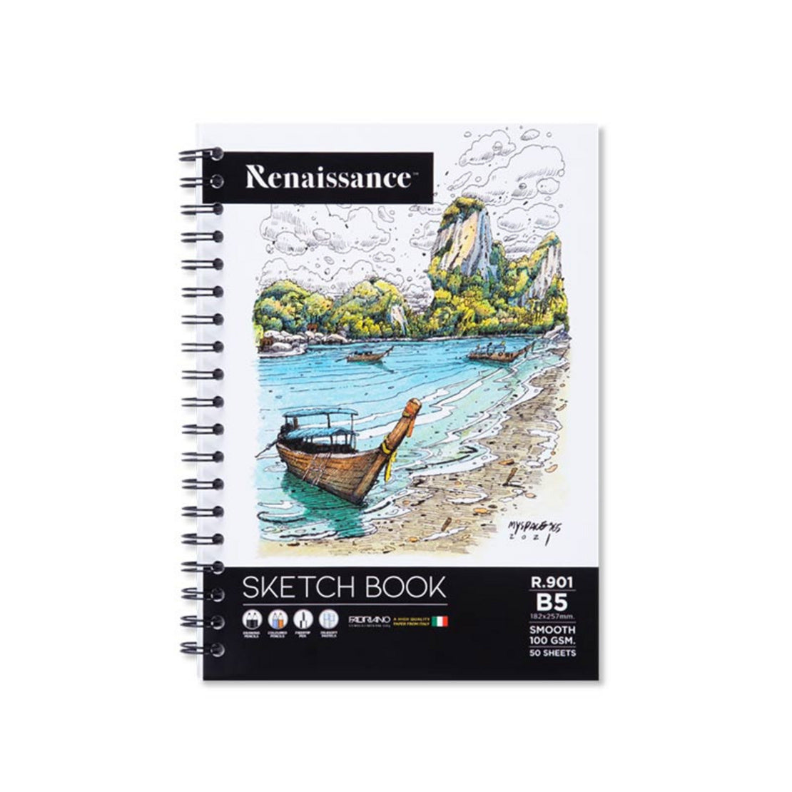 Renaissance Sketchbook, R-901 B5 (assorted cover patterns)