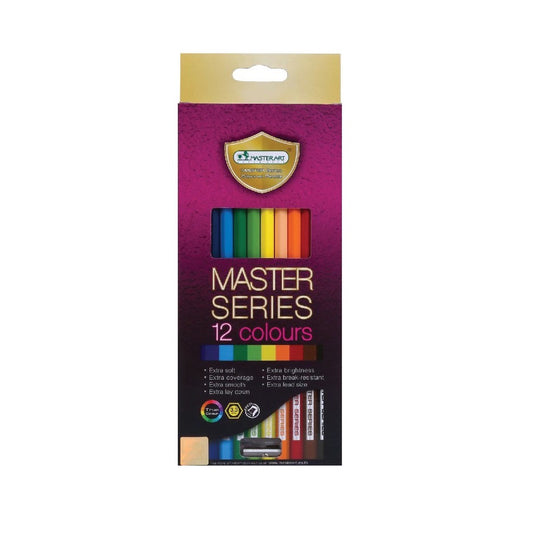 Master Art Premier Colored Pencils, Soft Core,Colouring Pencils Set 12-Count Core For Adult Colouring Books, Doodling, Sketching, Drawing, Art Supplies Made In Thailand