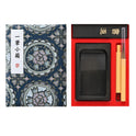 Zig Kuretake One Stroke Japanese Calligraphy Set – Brush, Ink Stick & Inkstone Small Box Kit for Shodo Writing and Art water lilies/Hinagiku. Made in Japan