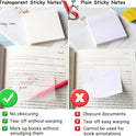 Elephant Transparent Sticky Notes | Translucent Sheets for Office, Study & Documents | Removable & Repositionable | 50 Sheets Pack of 2 | Made in Thailand
