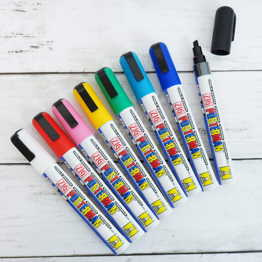 Zig KURETAKE Illumigraph Broad 8 Colors Set Tip Size:6 Mm Broad Paint Marker Made in Japan