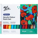 Mont Marte Acrylic Paint Set 24 Colours 36ml 2 PACK, Perfect for Canvas, Wood, Fabric, Leather, Cardboard, Paper, MDF and Crafts