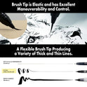ZIG KURETAKE AI Liner, Ultra fine Brush tip pen, Black, Perfect for Delicate Expressions in Illustration, Manga, lettering, Made in Japan