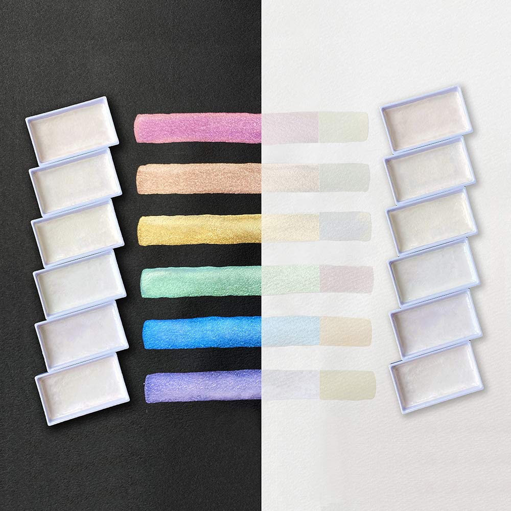 Zig Special Illustration Set [GANSAI TAMBI Opal 6 colors set] Micron Pen 005 & Wink of Stella Brush Glitter Clear for Manga Drawing Lettering & Calligraphy Professional Artist Quality Made in Japan