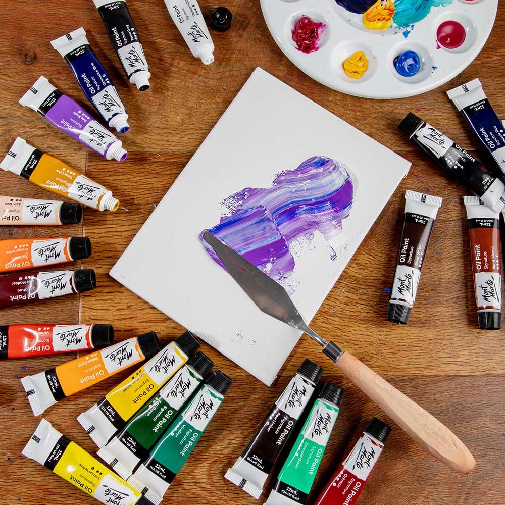 Mont Marte Oil Paints for Painting - 24 Pieces in 12 ml Tubes, Multicolor