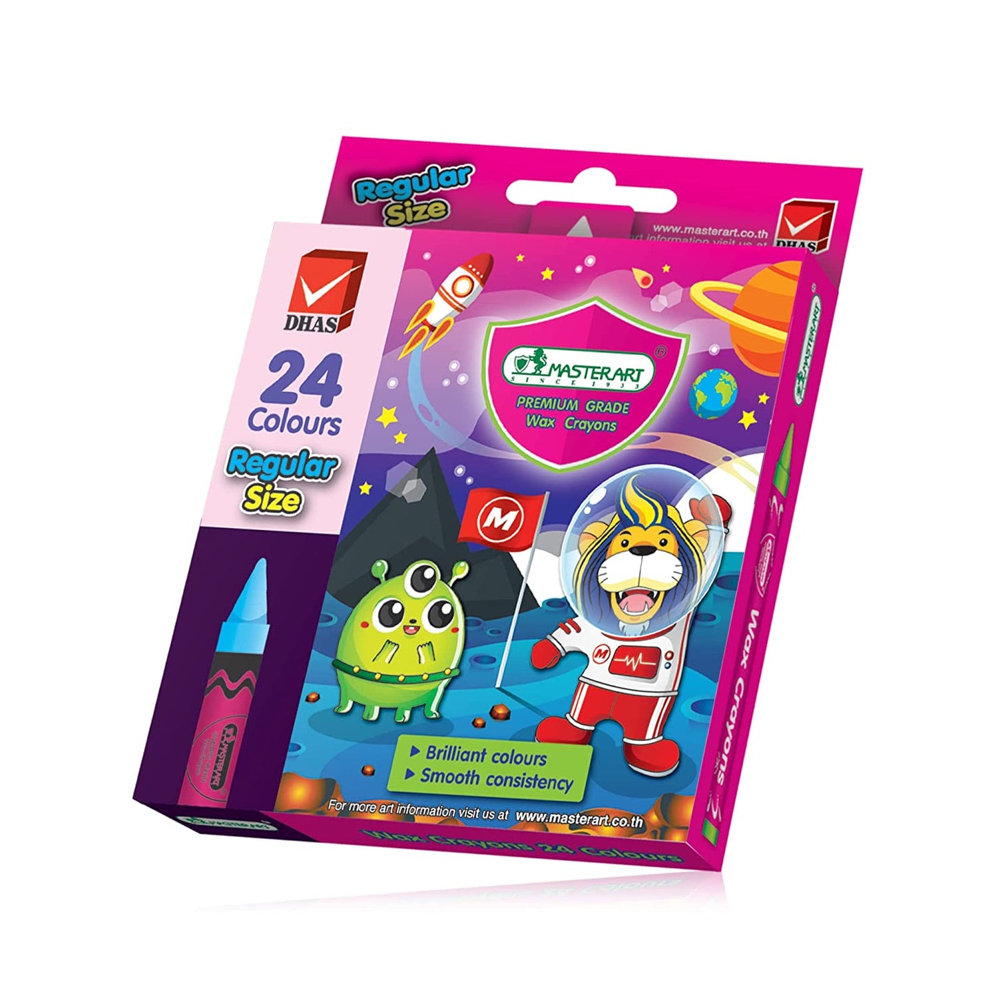 MASTERART WAX CRAYONS, Regular Size 24 Colors[PACK OF 1].