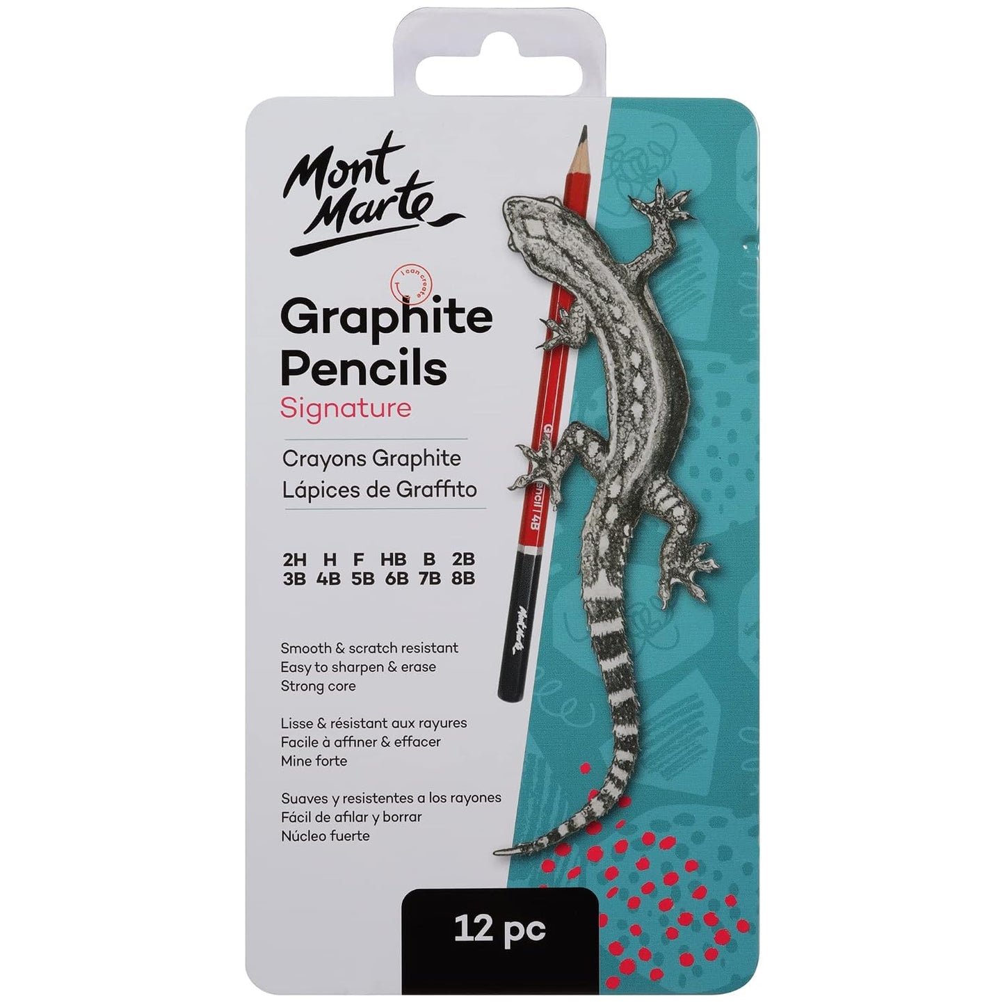 Mont Marte Graphite Pencils Ideal for Technical drawing,writing and sketching pencils. 12Pce