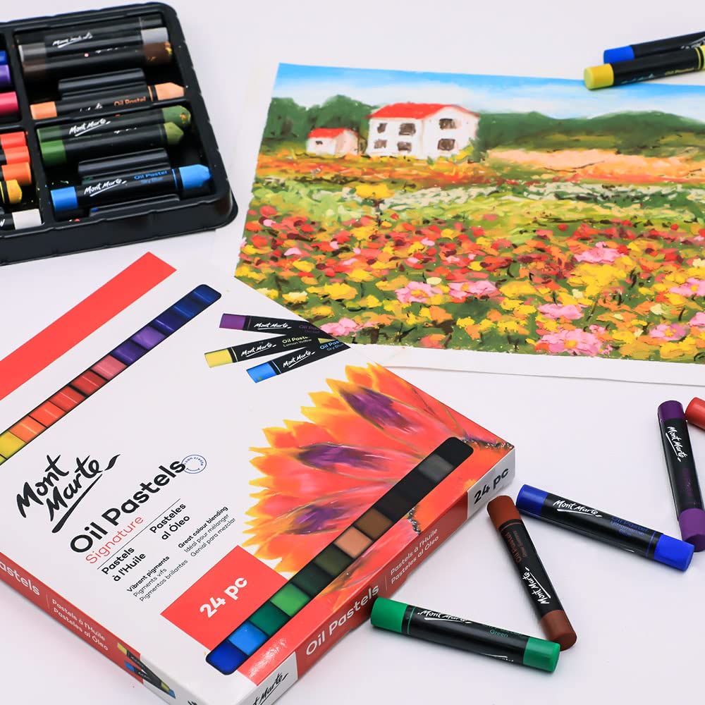 Mont Marte Oil Pastels - 24 Shades (Multicolor)