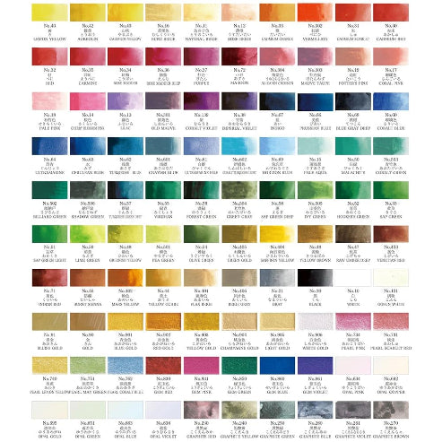 Kuretake GANSAI TAMBI 100-Color Set – Professional Gouache Watercolor Paints in Elegant Wooden Box, AP-Certified, Ideal for Artists, Crafters, and Creative Projects. Made in Japan