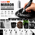 Mirror Paint Marker Silver | Pack of 4 | 4.5mm Bullet Tip | High Gloss Liquid Chrome Metallic Paint Marker | Waterproof for Metal, Glass, Ceramic, Plastic & DIY Crafts .Made in Malaysia