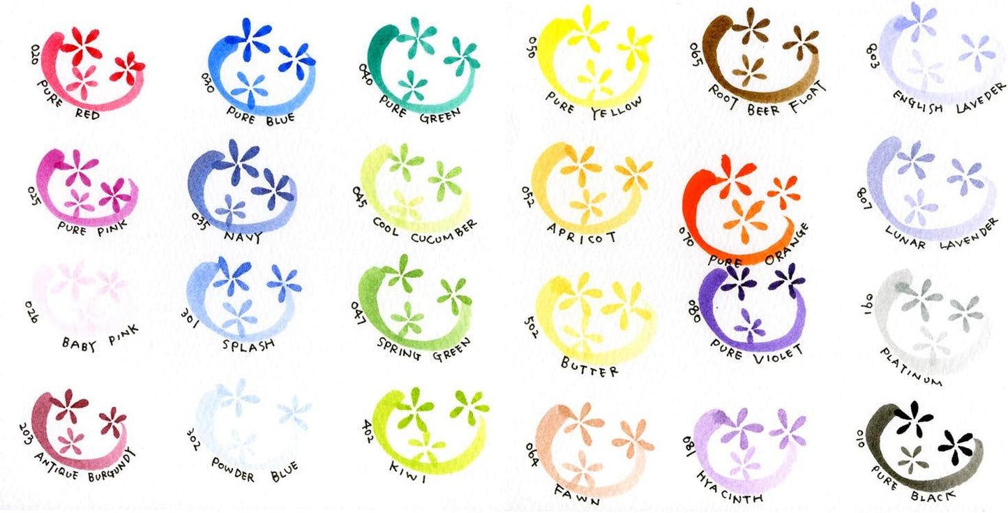 Zig BRUSHABLES 24 COLOURS set,MS-7700/24V CALLIGRAPHY MARKER PEN, Twin brush tips,Waterproof when dry, No mess,Photo-Safe,Acid Free,Lightfast,Odourless,Xylene Freeing,Archival Quality,Made in Japan