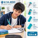 MICRO B.T.M. JEDO Mechanical Pencil 0.7 mm, Gray Colour, Refillable Lead Pencil with Metal Clip and Comfortable Grip, Made in Korea